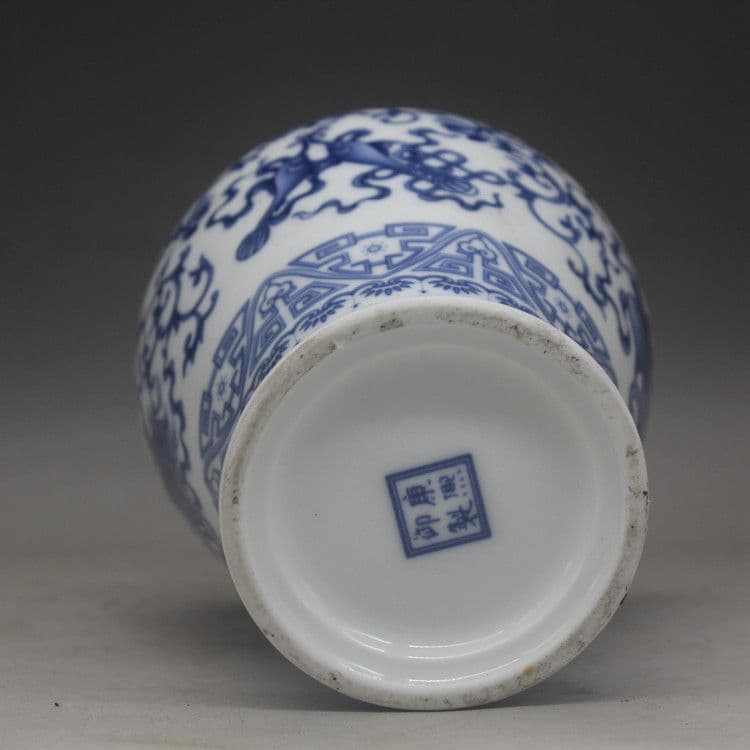 清康熙鯖山水冬瓜瓶 景徳鎮 陶磁器 装飾品 現代工芸品美術品 置物