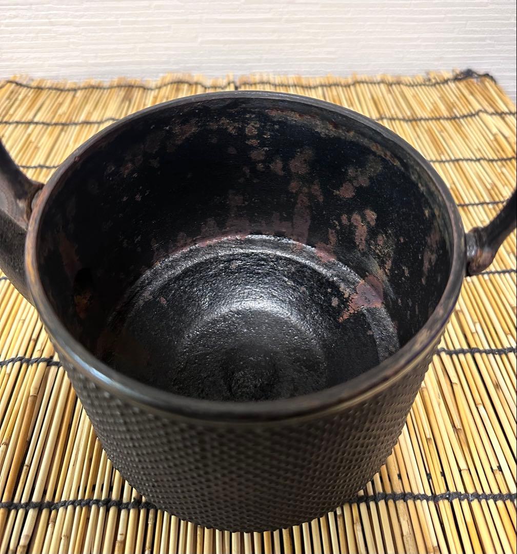 ＵＳＥＤ品　敬典工房正寿堂山正造１２型寸胴アラレ　南部鉄瓶 南部鉄器