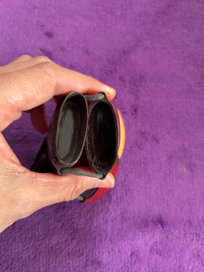 赤い漆器印籠 根付 薬入れ 時代物Inro Red Lacquer Bamboo