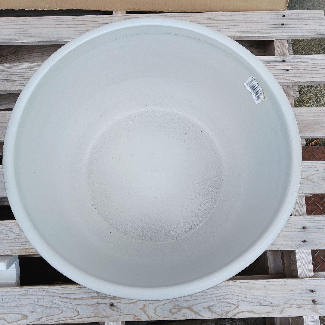 新品　∅51　陶器　睡蓮鉢　特大　難有　メダカ鉢　白　ホワイト　ルーバー　LWH