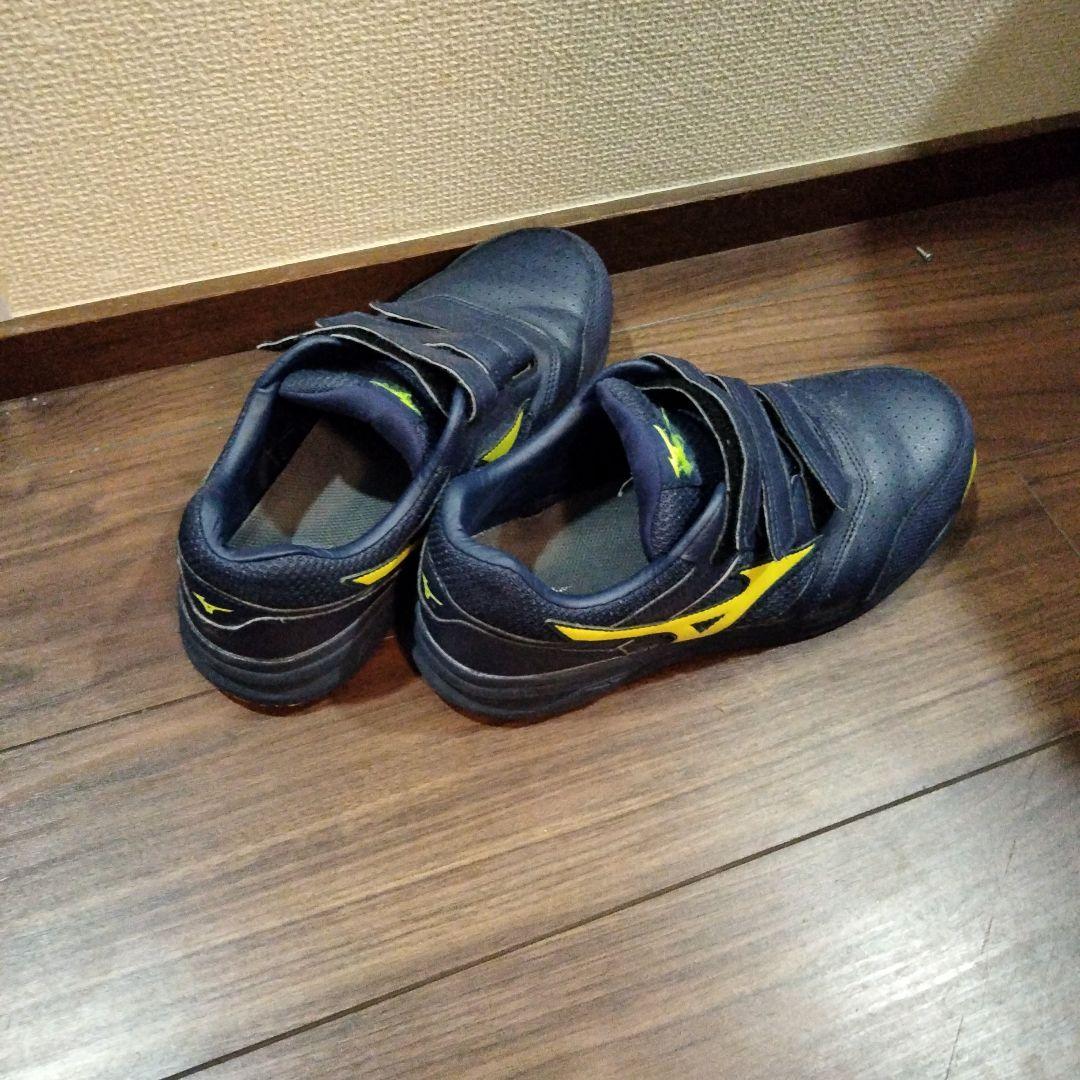 Mizuno ベルクロ式安全靴 ネイビー/イエロー