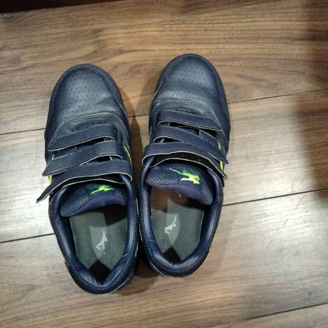 Mizuno ベルクロ式安全靴 ネイビー/イエロー