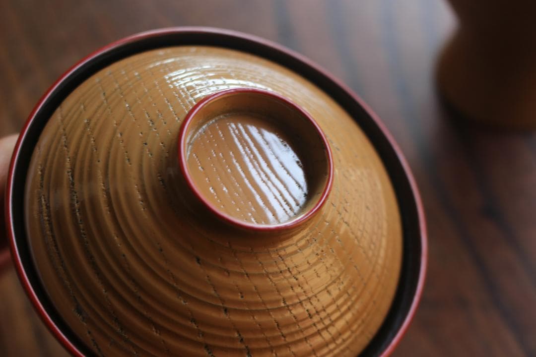 時代逸品！風情ある糸目地に白塗柿合の映える小椀2点（検輪島塗懐石道具小吸物椀