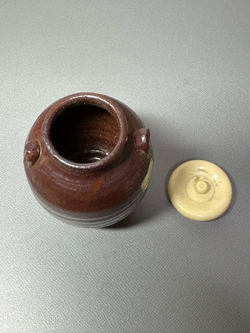 茶入れ　肩衝茶入れ　牙蓋　振り出し　名物裂　お仕覆　お茶道具　美品