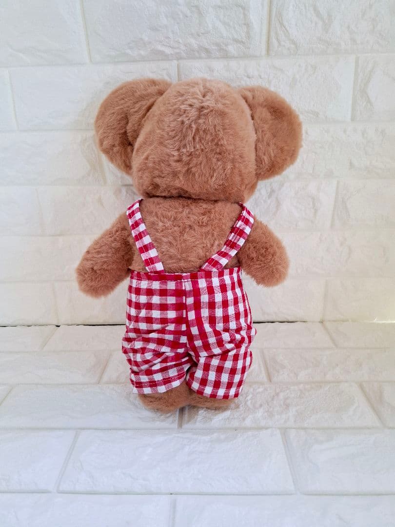 ぬいぐるみ、くまハンドメイド、オリジナル、特大、抱きしめられるサイズ、サロペット