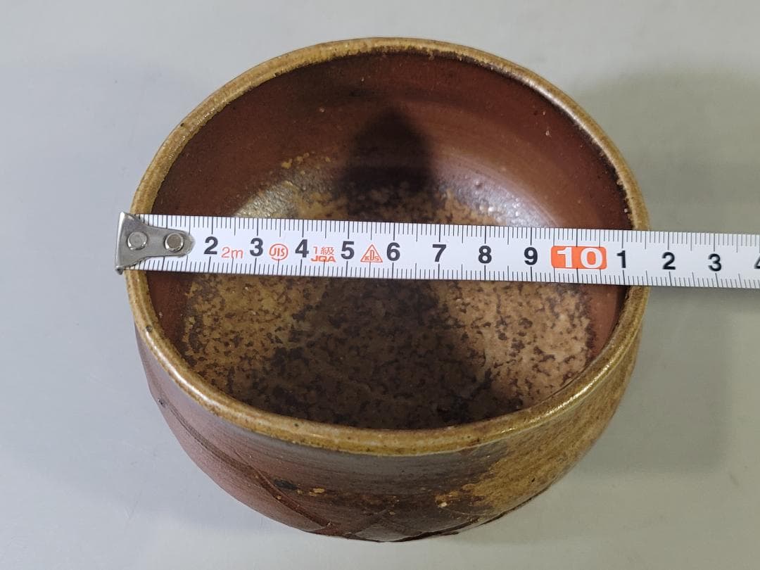 茶道具 備前茶碗 川崎靖英作 共箱 DT776