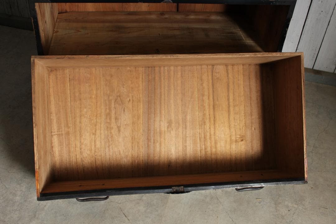 丸金具　庄内箪笥　2段　タンス　収納　古家具　古民家　時代家具