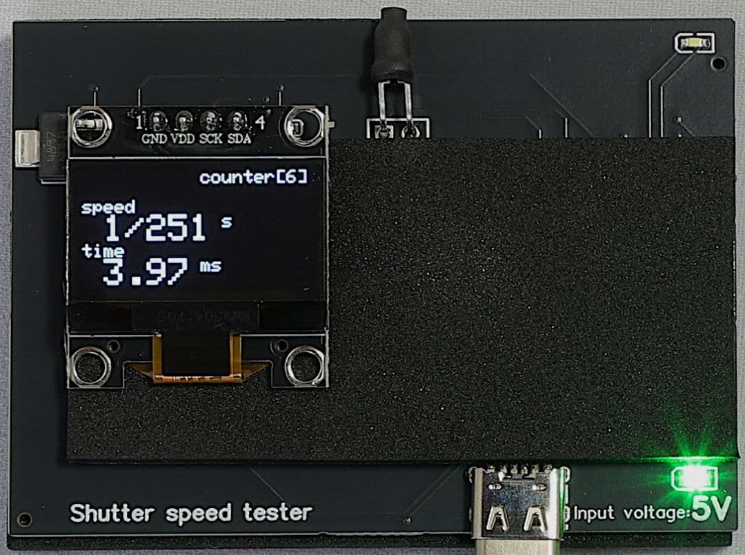 【お手軽版】シャッタースピードテスター（フイルムカメラ用）／USBケーブル付き