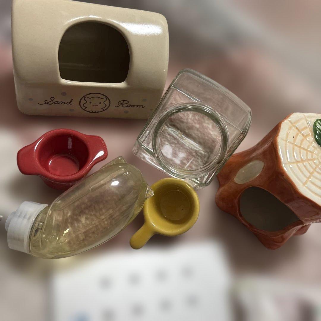 透明中型ハムスターケージと付属品