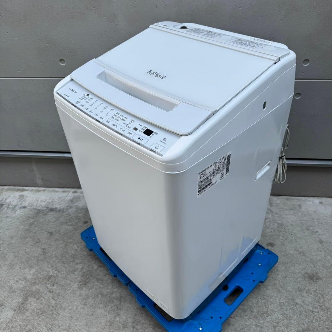 358⭐️2021年製美品★日立　洗濯機　8KG 大型　インバーター　大容量