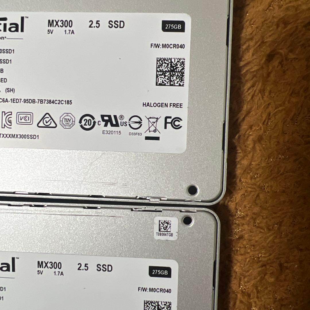 crucial MX300 275GB 2.5インチSSD