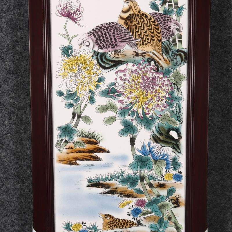 景徳鎮 陶板画 パステル春夏秋冬 応接間 玄関 茶室 装飾品 工芸品 置物