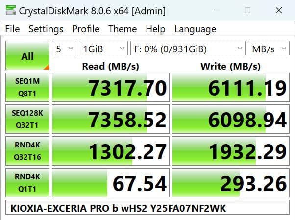 内蔵型SSD KIOXIA EXCERIA PRO NVMe SSD 1TB s/n-Y25*