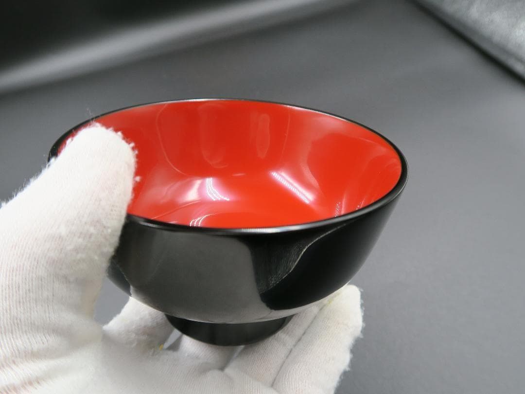 【極美品】輪島塗 夫婦椀 汁椀 漆工芸 福久 内朱・内黒 二客揃 天然木 共箱