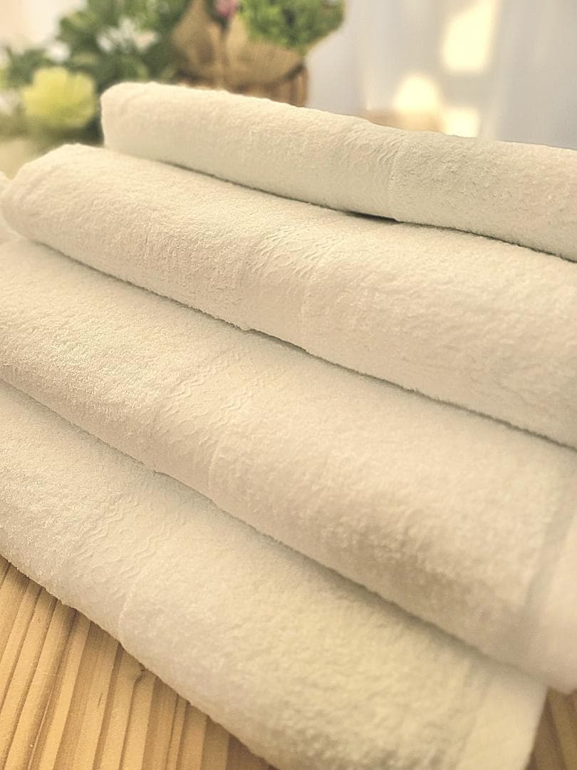 泉州タオル 高級綿糸ホワイトバスタオルセット4枚入 まとめ売り タオル新品