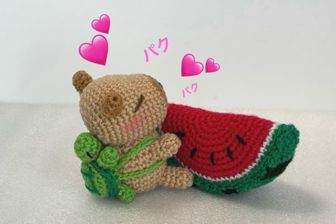 あみぐるみ　ハンドメイド　カピバラ　夏♡