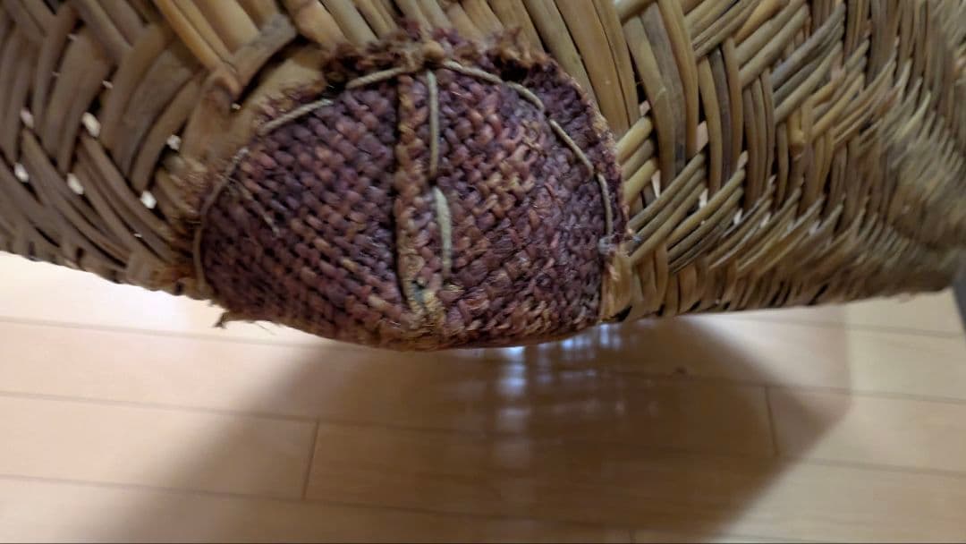 行李 竹 昭和レトロ 竹細工 大籠 アンティーク 箱 古民具