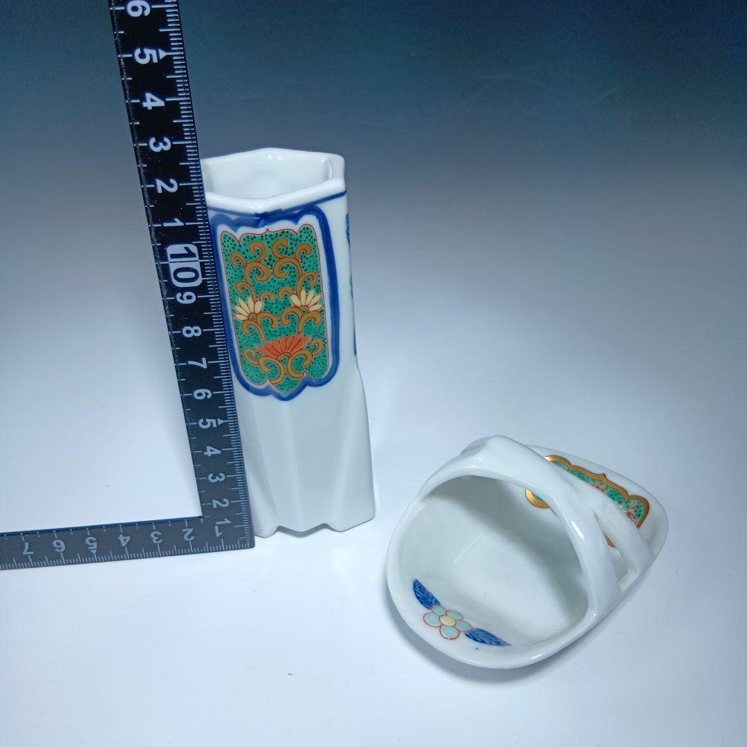 煎茶道具　有田焼　栄山作　金襴手煎茶器セット　共箱　美品