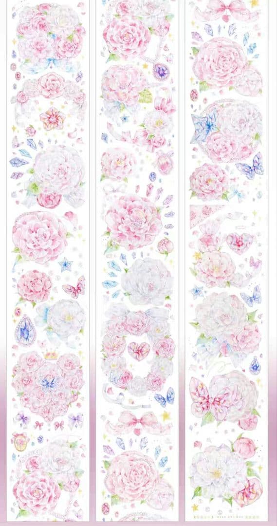 巻売 436★ 海外 マスキングテープ マステ PET 装飾 花 贝壳光