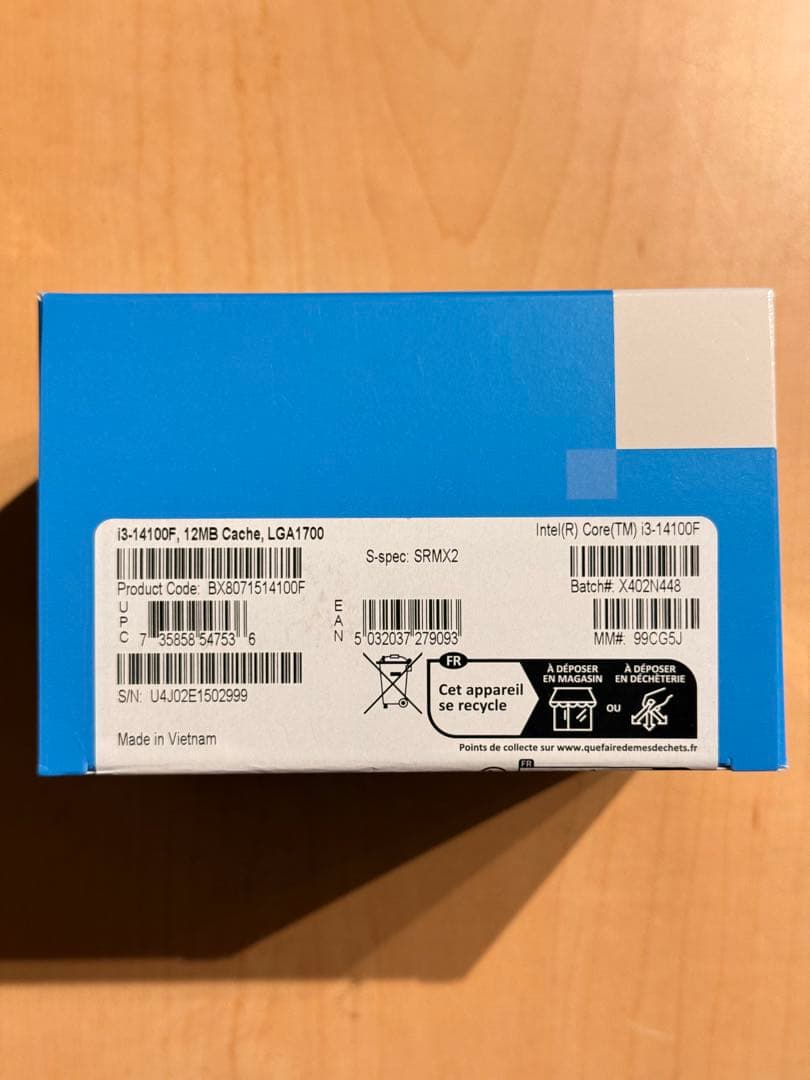 Intel Core i3-14100F 14th Gen CPU③