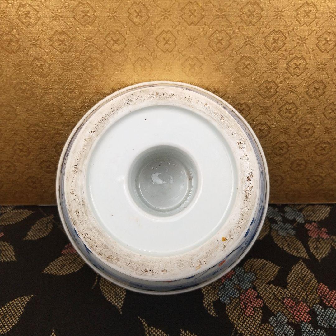 【お値下げしました！】古伊万里　色絵　蝶　丸文　盃洗