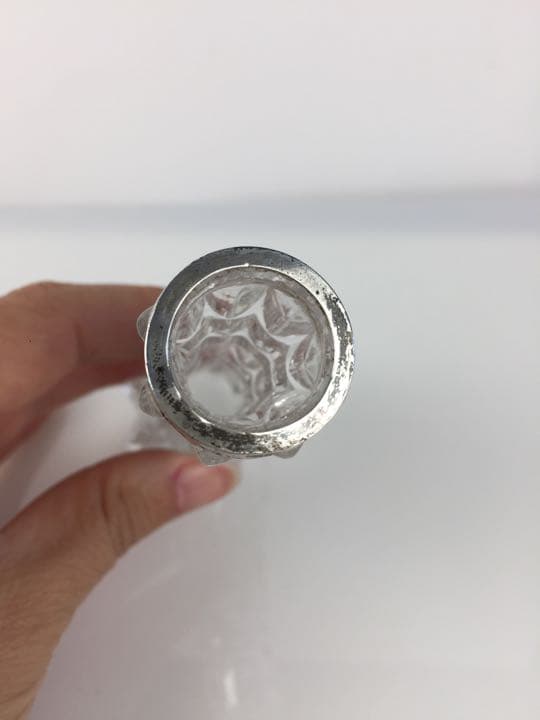 1901年　ロンドン　スターリングシルバートップ　カットガラス　パフュームボトル