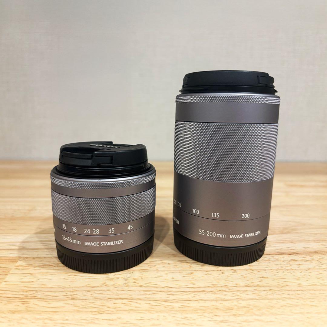 Canon EOS Kiss M ホワイト ダブルズームセット&バッテリーセット