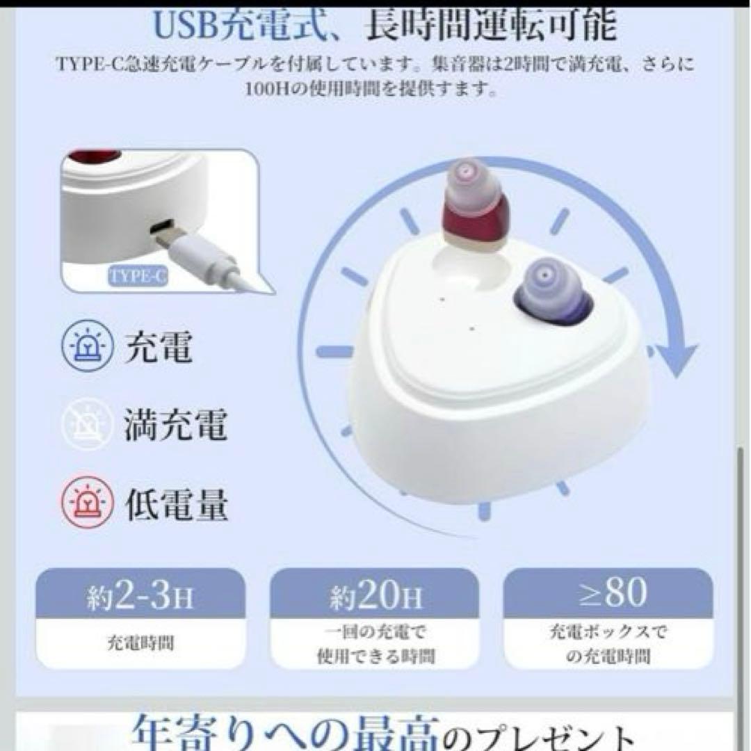 新品❣️集音器 補聴器 高齢者 両耳兼用 耳穴型 超軽量 プレゼント 未使用