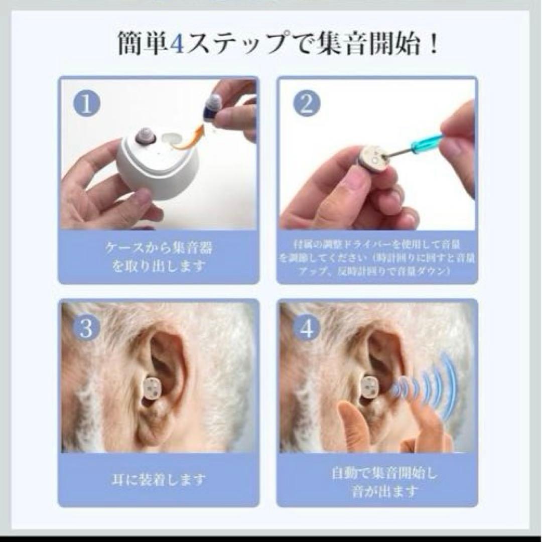 新品❣️集音器 補聴器 高齢者 両耳兼用 耳穴型 超軽量 プレゼント 未使用