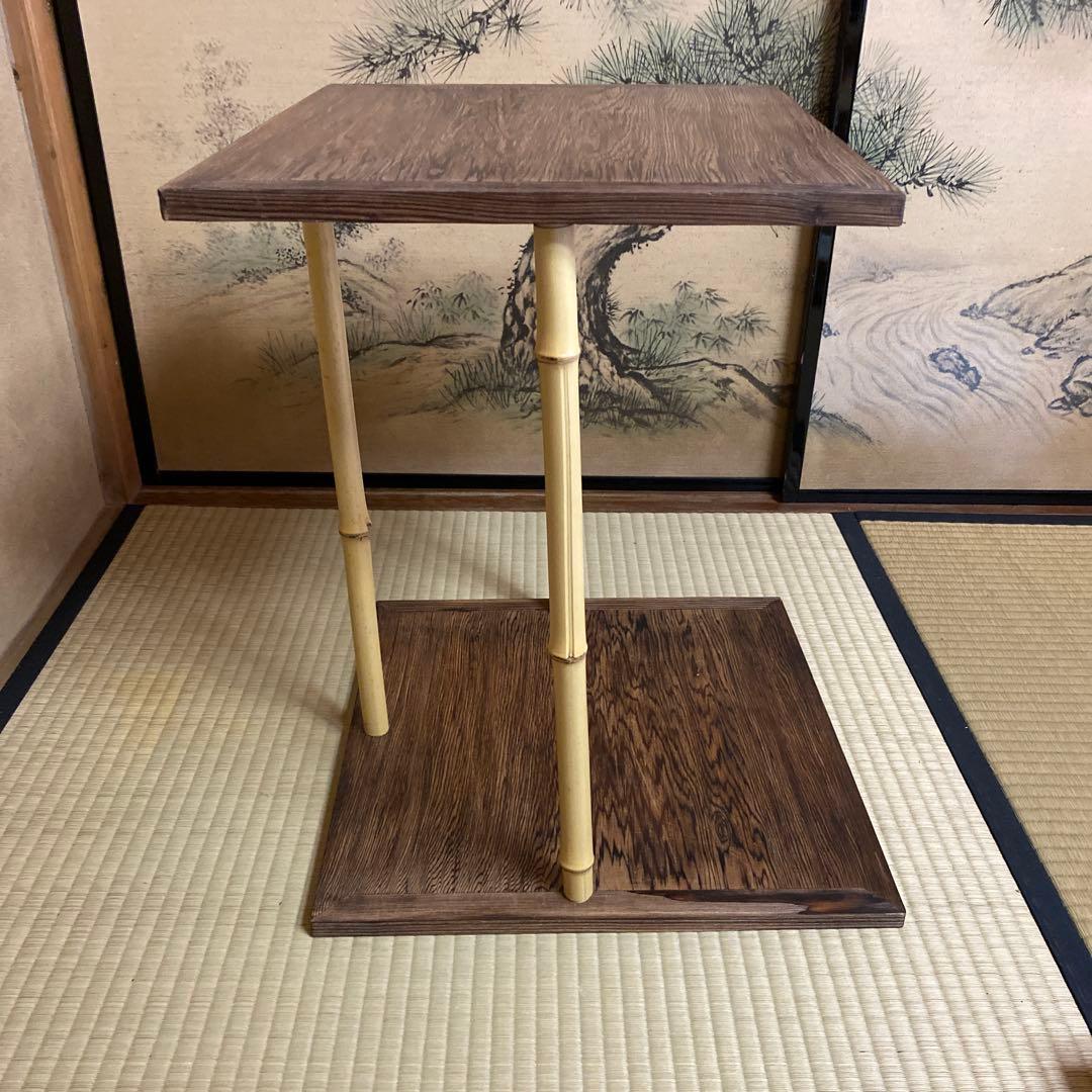 茶道具　茶棚　五行棚　焼杉
