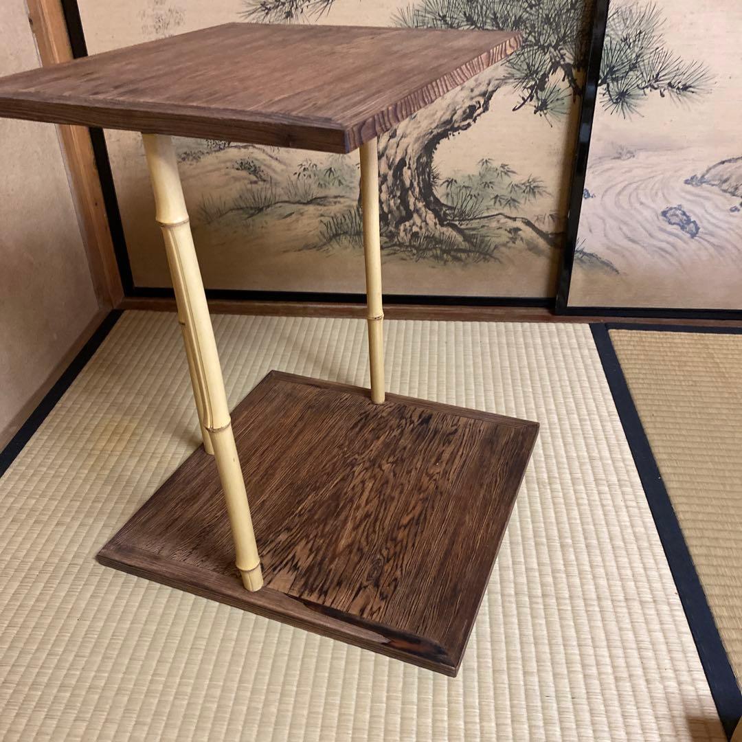 茶道具　茶棚　五行棚　焼杉