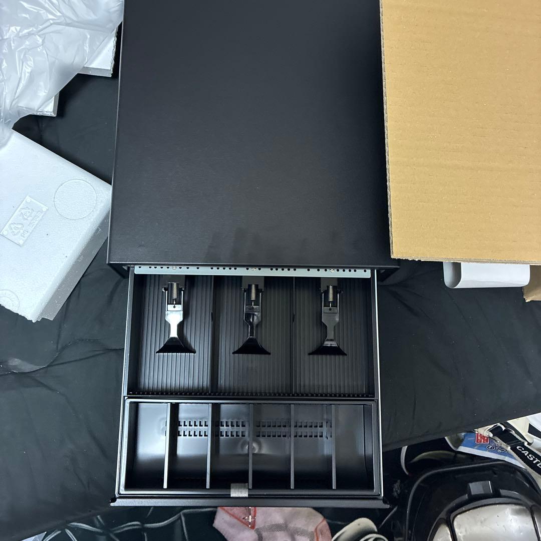 未使用 黒いレジスタ drawer 鍵付き