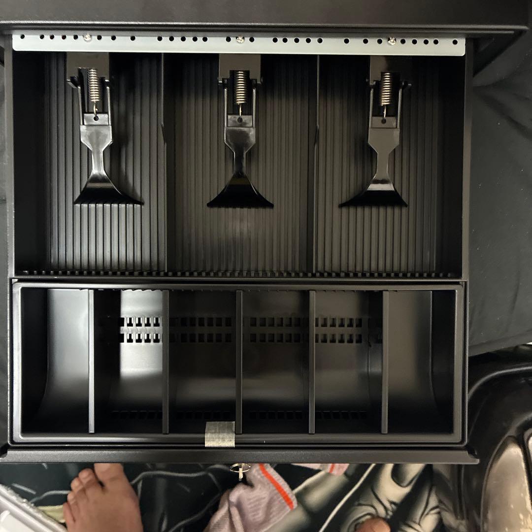 未使用 黒いレジスタ drawer 鍵付き