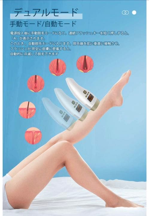 レーザー脱毛器IPL　光冷感脱毛　美肌機能付　家庭用　男女兼用