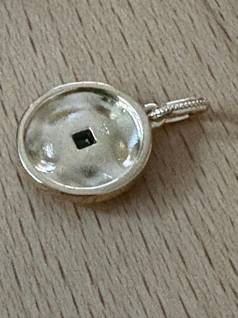 SV925 エメラルド　ホルスの目　ラウンドペンダント