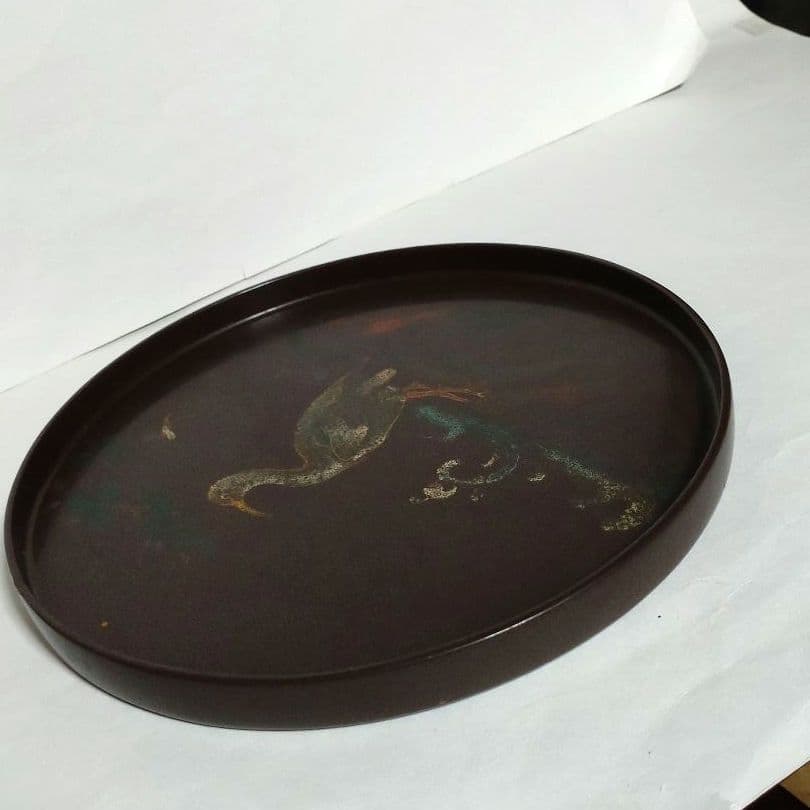 レトロ お盆 鶴 ツル 日本 工芸品 昭和レトロ インテリア小物