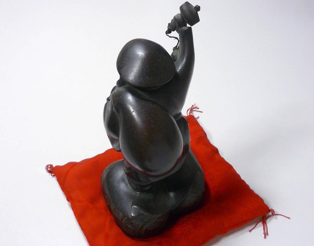 大黒天 置物 金属製 約19.5cm