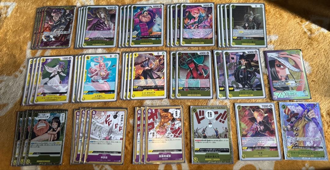 ワンピースカードイム、ゾロ、ロジャー、ドフラ、ロビン、ティーチ　デッキ６個セット