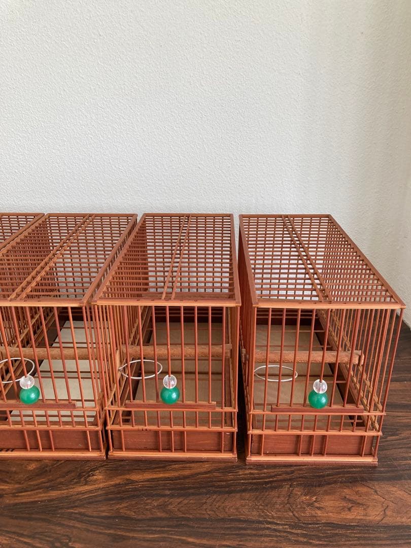 新品未使用品　竹細工　メジロ籠　6個　屋久杉使用の寝かせ箱セット