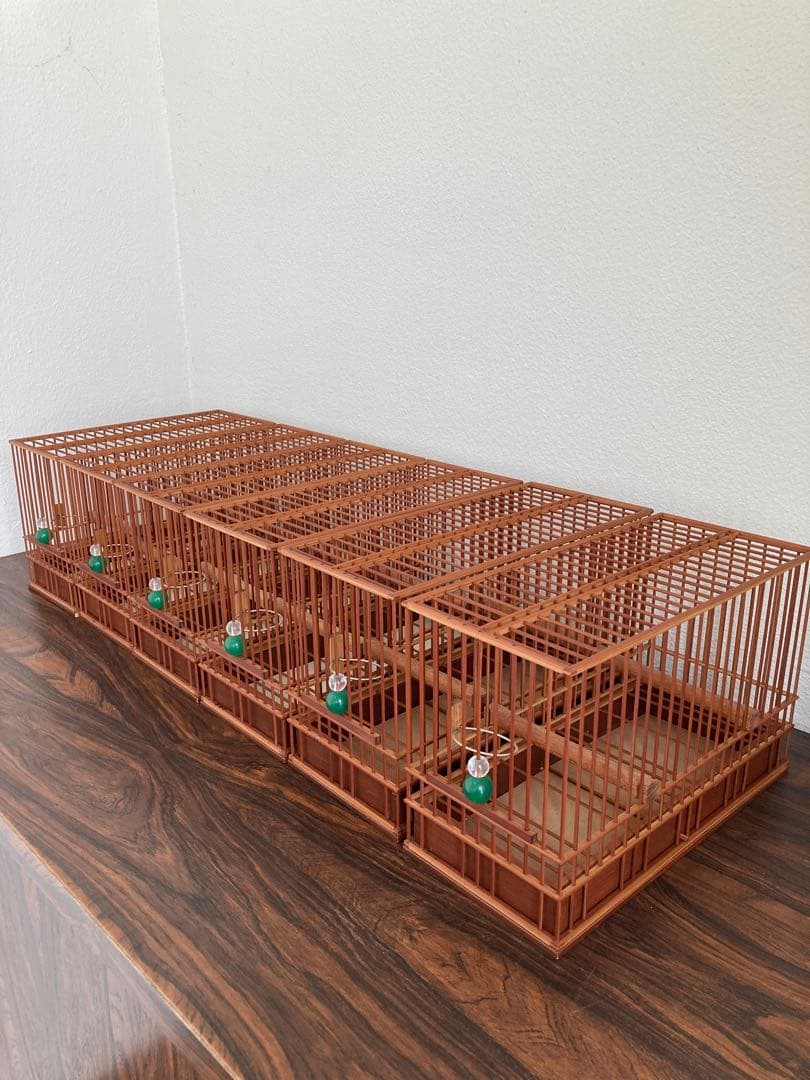 新品未使用品　竹細工　メジロ籠　6個　屋久杉使用の寝かせ箱セット