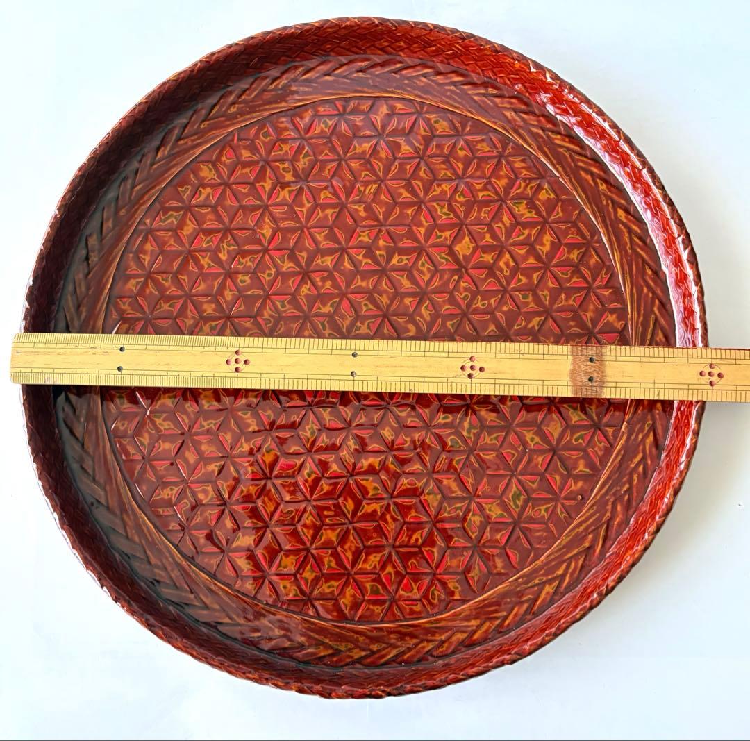 藍胎漆器　お盆　36cmから27cm 4枚セット