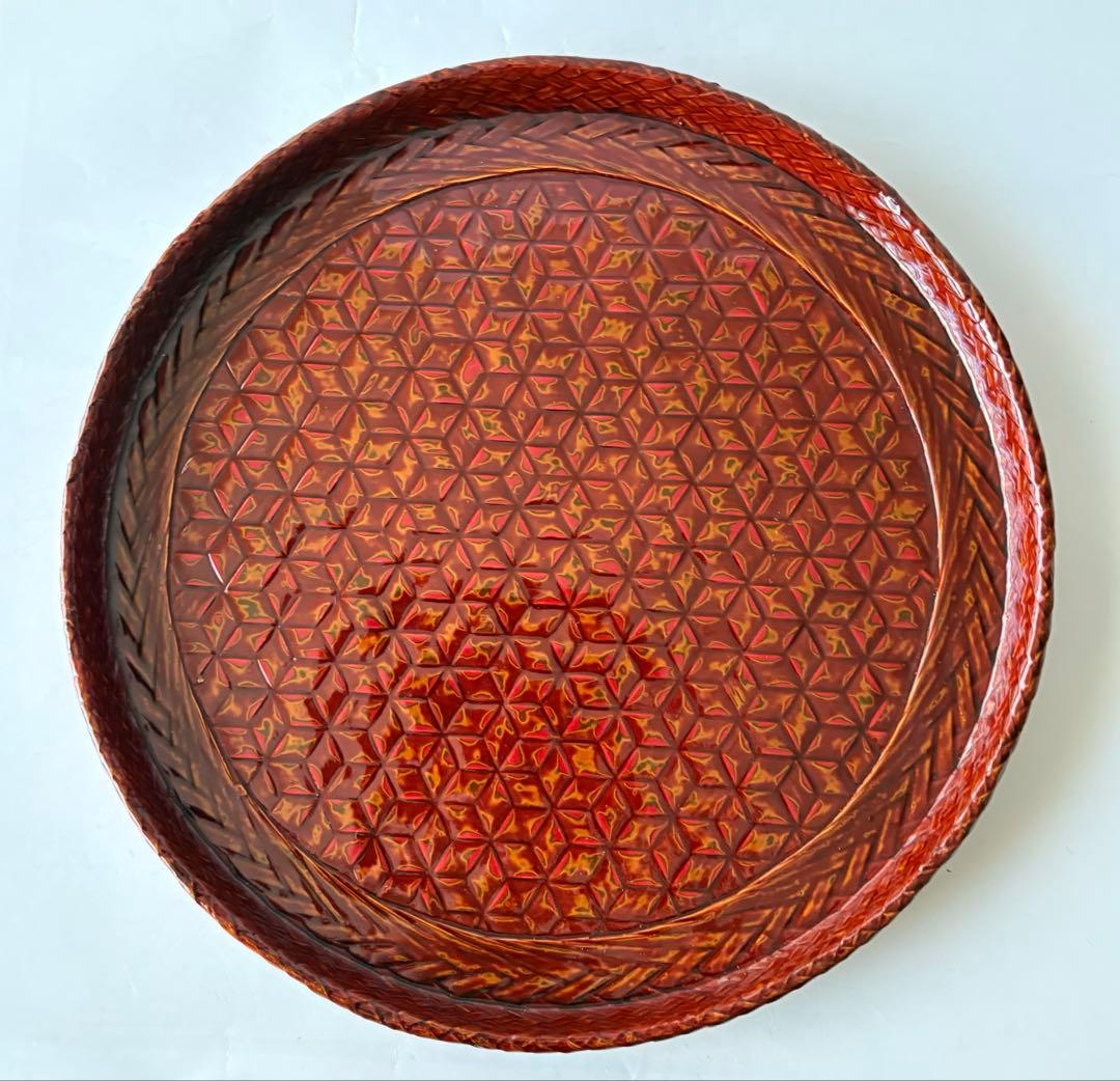 藍胎漆器　お盆　36cmから27cm 4枚セット