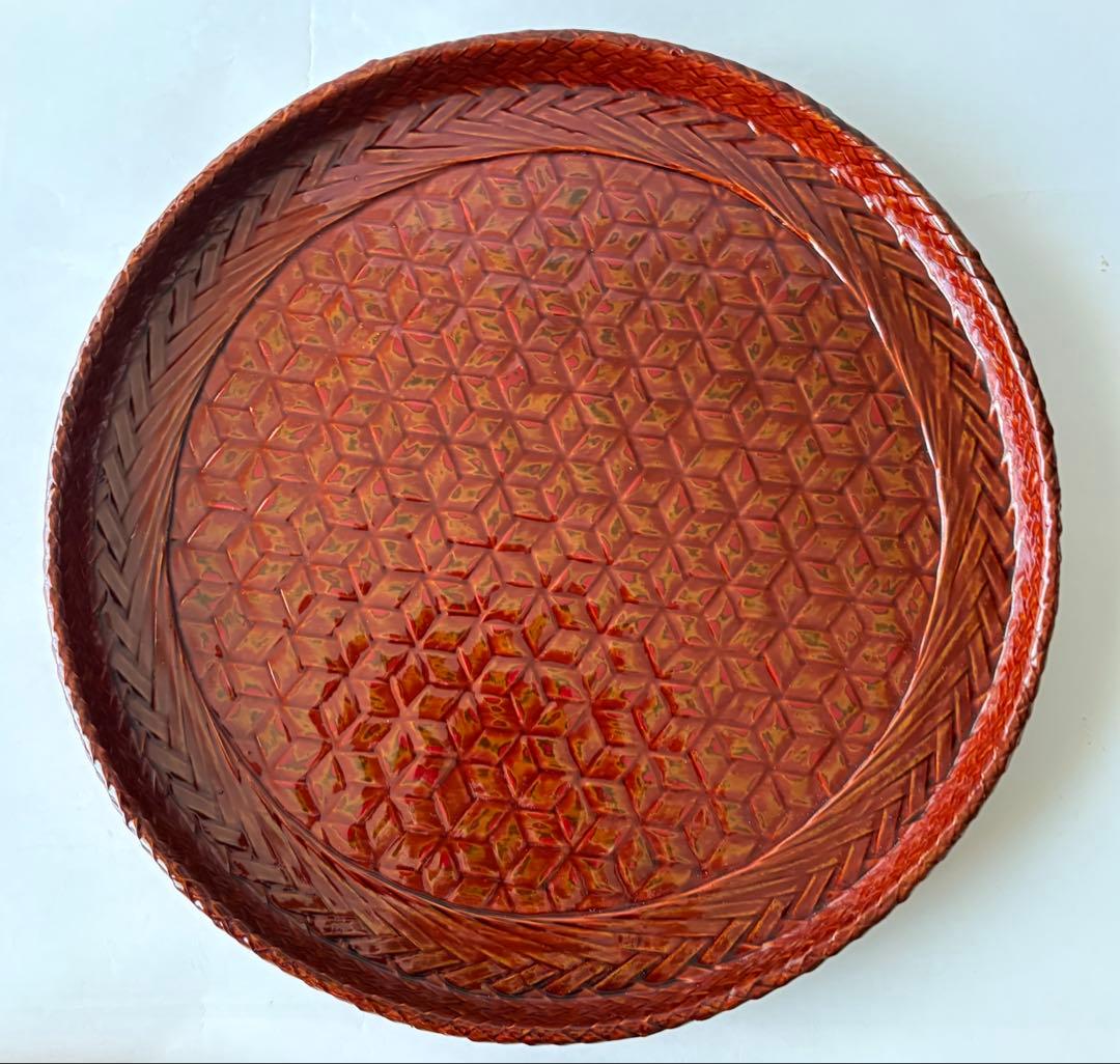 藍胎漆器　お盆　36cmから27cm 4枚セット