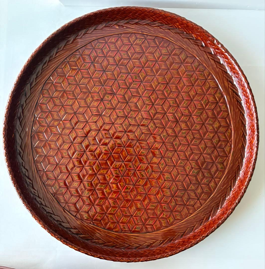 藍胎漆器　お盆　36cmから27cm 4枚セット