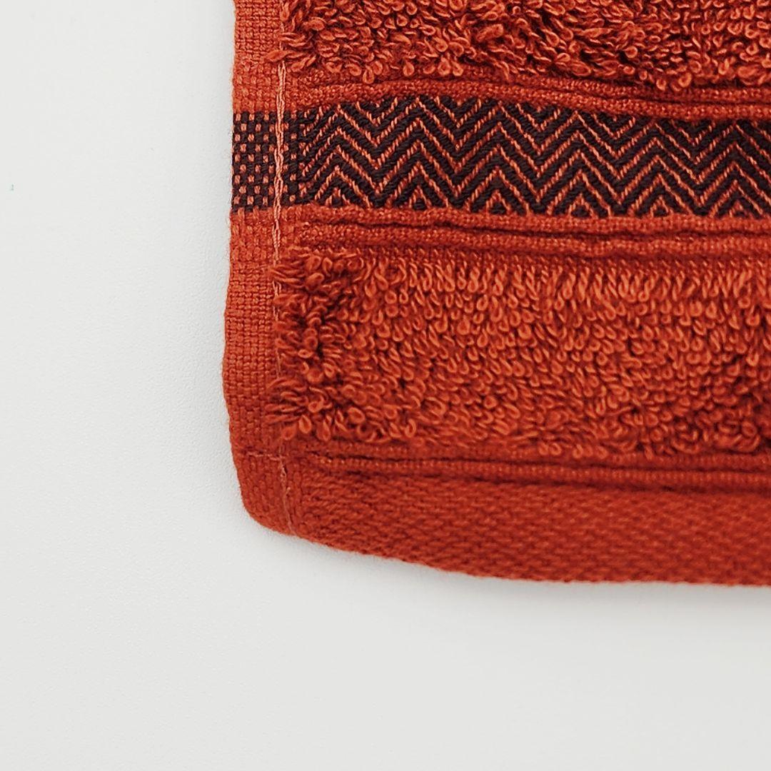 HERMES エルメス ハンドタオル シェブロン柄 ブラウン