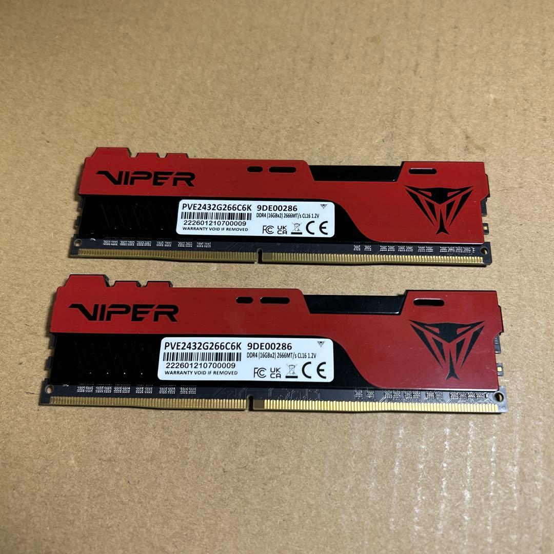 メモリー Patriot Memory DDR4 32GB PVE2432G266C6K