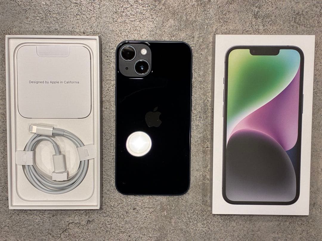 iPhone 14 256GB ミッドナイト 本体　不良なし　箱付き　おまけ付き