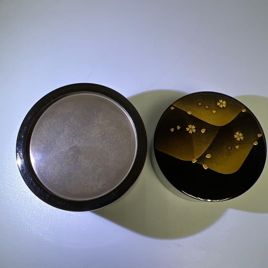 蒔絵　銀溜棗　木箱付　高さ約6.5㎝　東Y8-0327☆1F