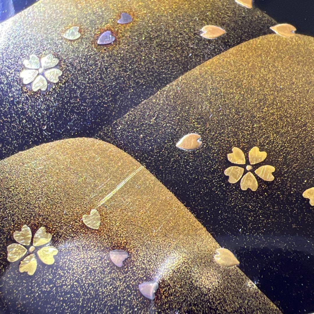 蒔絵　銀溜棗　木箱付　高さ約6.5㎝　東Y8-0327☆1F