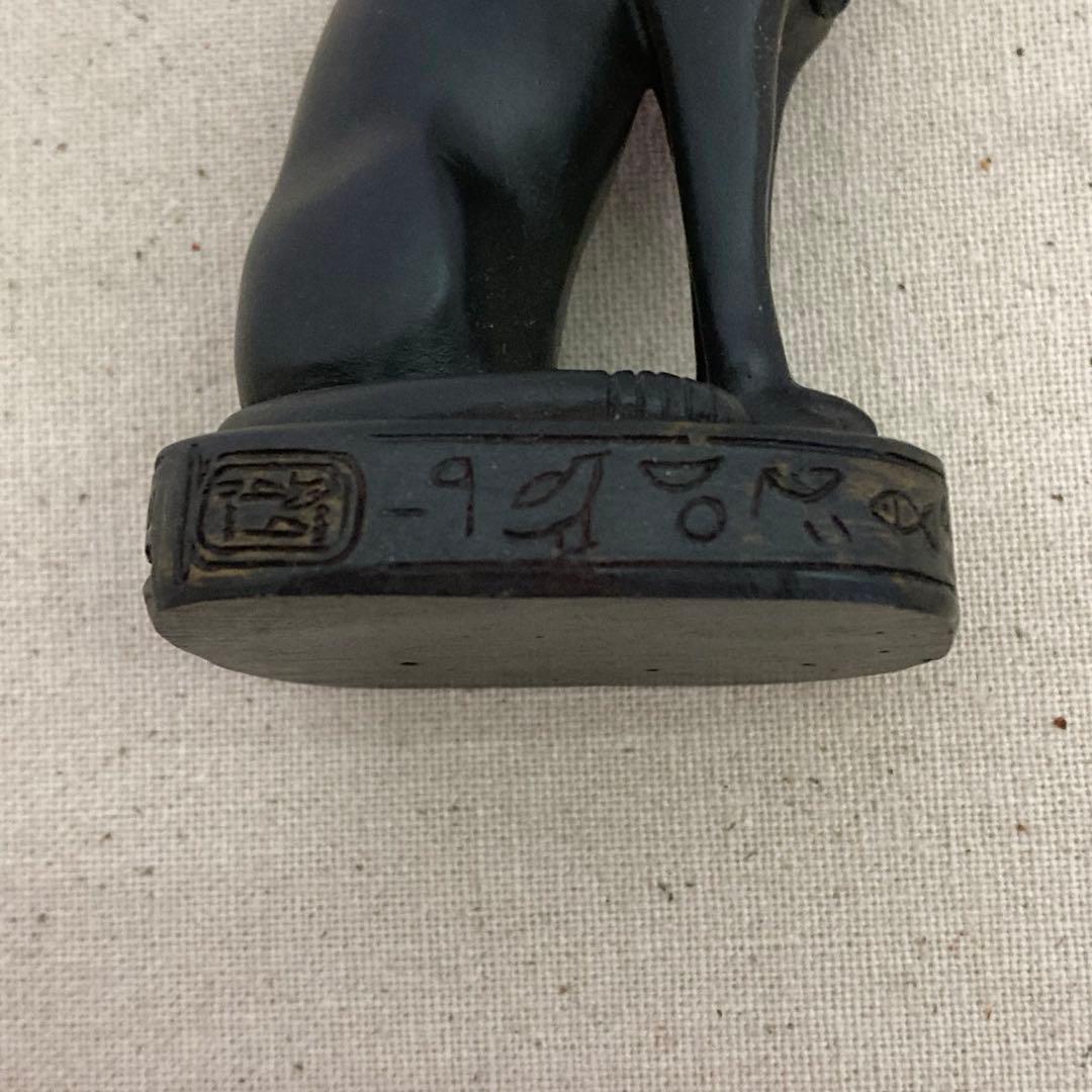 【希少】エジプト　バステト神　古代エジプト　猫型の女神　置物　フィギュア　黒猫